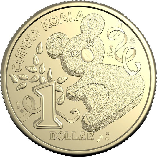 AWW Birthday Cake Cuddly Koala 2025 $1 Uncirculated Coin in Card
