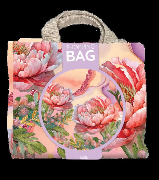 REUSABLE SHOPPING BAG - CORAL PEONY