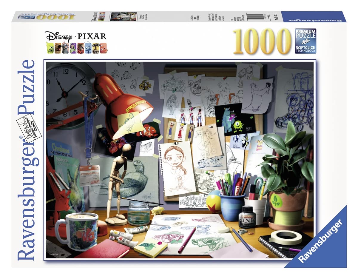 RAVENSBURGER JIGSAW - DISNEY PIXAR - THE ARTIST'S DESK 1000P