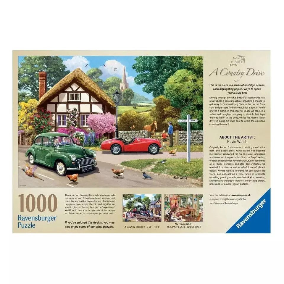 JIGSAW RAVENSBURGER - LEISURE DAYS NO09 A COUNTRY DRIVE 1000PCS