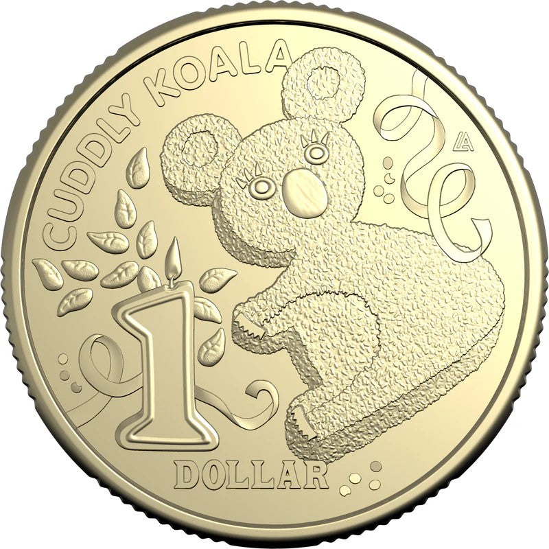 AWW Birthday Cake Cuddly Koala 2025 $1 Uncirculated Coin in Card