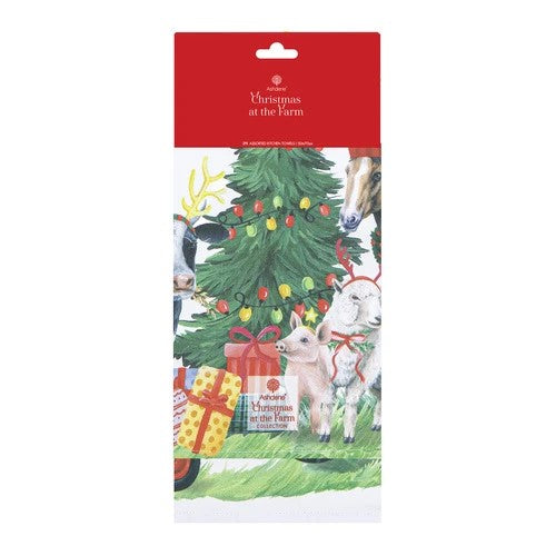 kichern towel christms at the farm 2pack