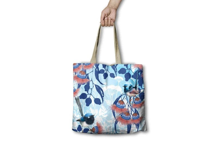 BLUE WREN SHOPPING BAG