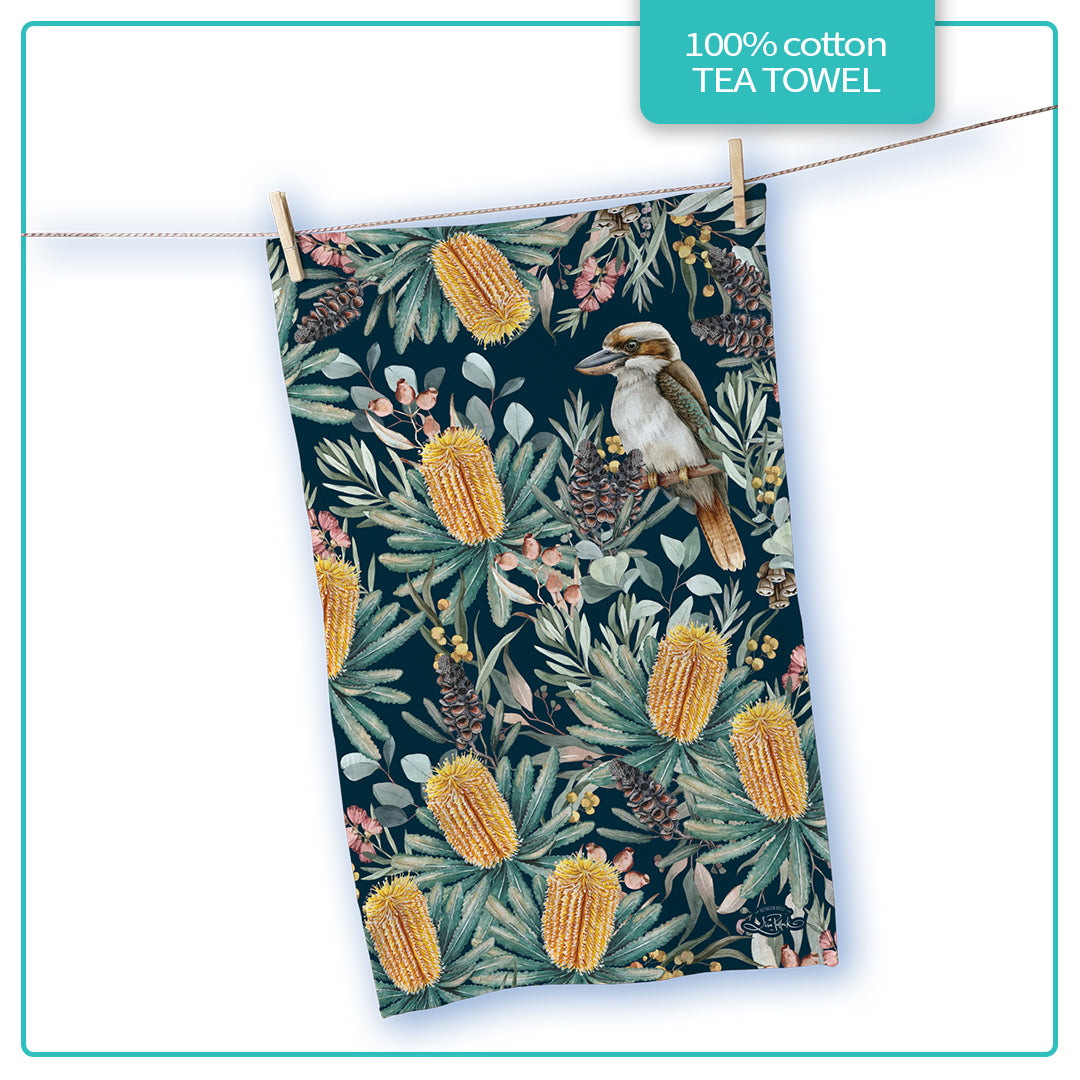 COTTON TEA TOWEL 45X70CM BANKSIA BUSH GUARDIAN