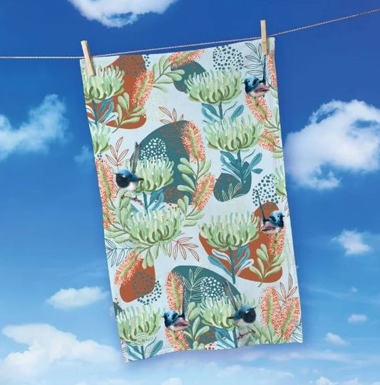 COTTON TEA TOWELL 45X70CM BLUE WREN