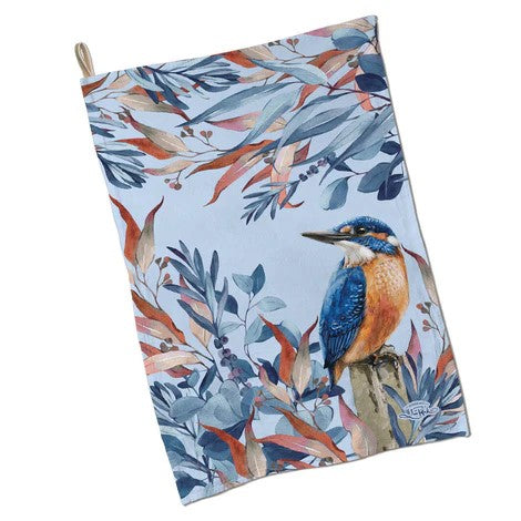 COTTON TEA TOWEL 45X70CM AZURE KINGFISHER