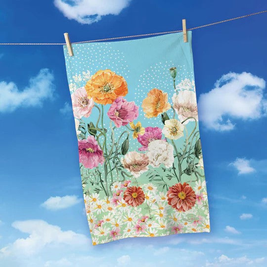 COTTON TEA TOWEL 45X70CM SUMMER POPPIES