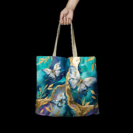 REUSABLE SHOPPING BAG - TRANQUIL BUTTERFLIES