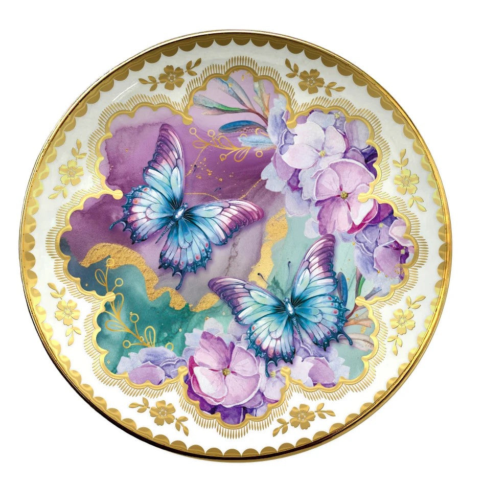 CERAMIC TRINKET DISH - PURPLE BUTTERFLIES