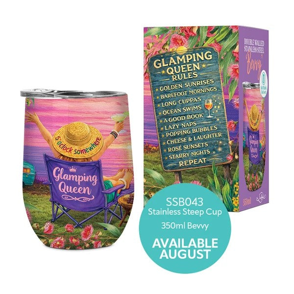 STAINLESS STEEL 'BEVVY' 350ML - GLAMPING QUEEN