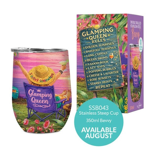 STAINLESS STEEL 'BEVVY' 350ML - GLAMPING QUEEN