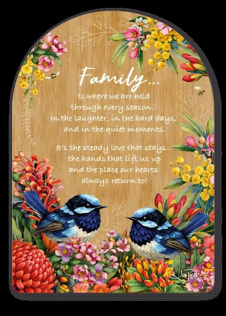 Arch Affirmation Plaque 13x18cm Family - Fairy Wrens