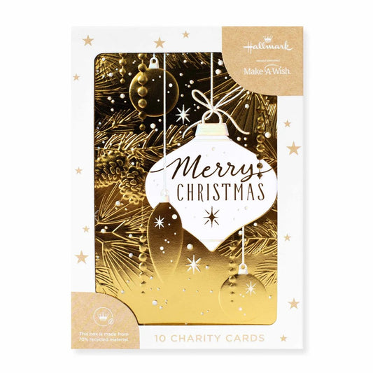 CHRISTMAS BOXED GOLD BAUBLE CARDS