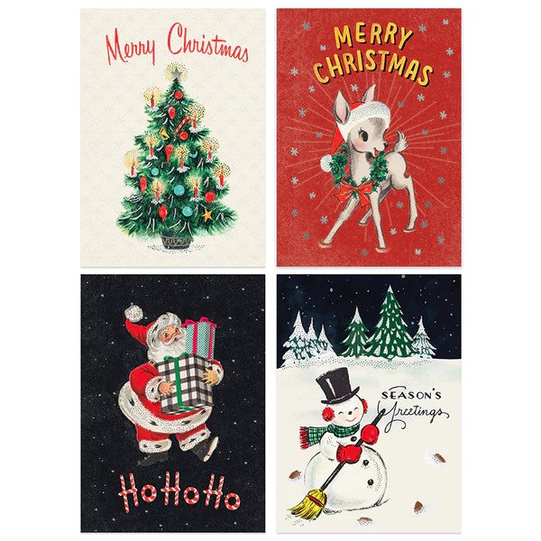 CHRISTMAS BOXED CARDS - TREE DEER SANTA SNOWMAN