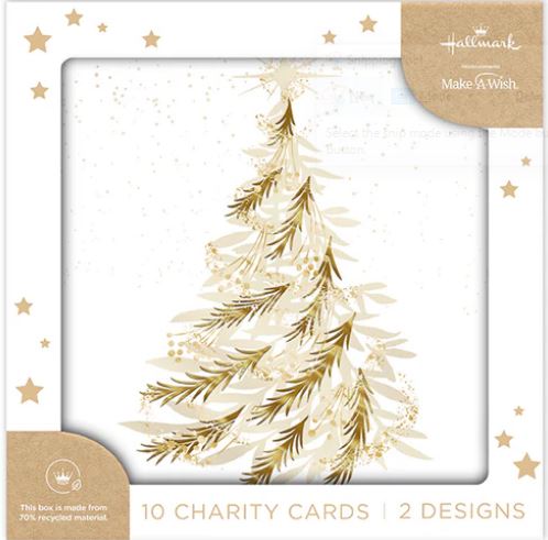CHRISTMAS BOXED CARD GOLD XMAS TREE