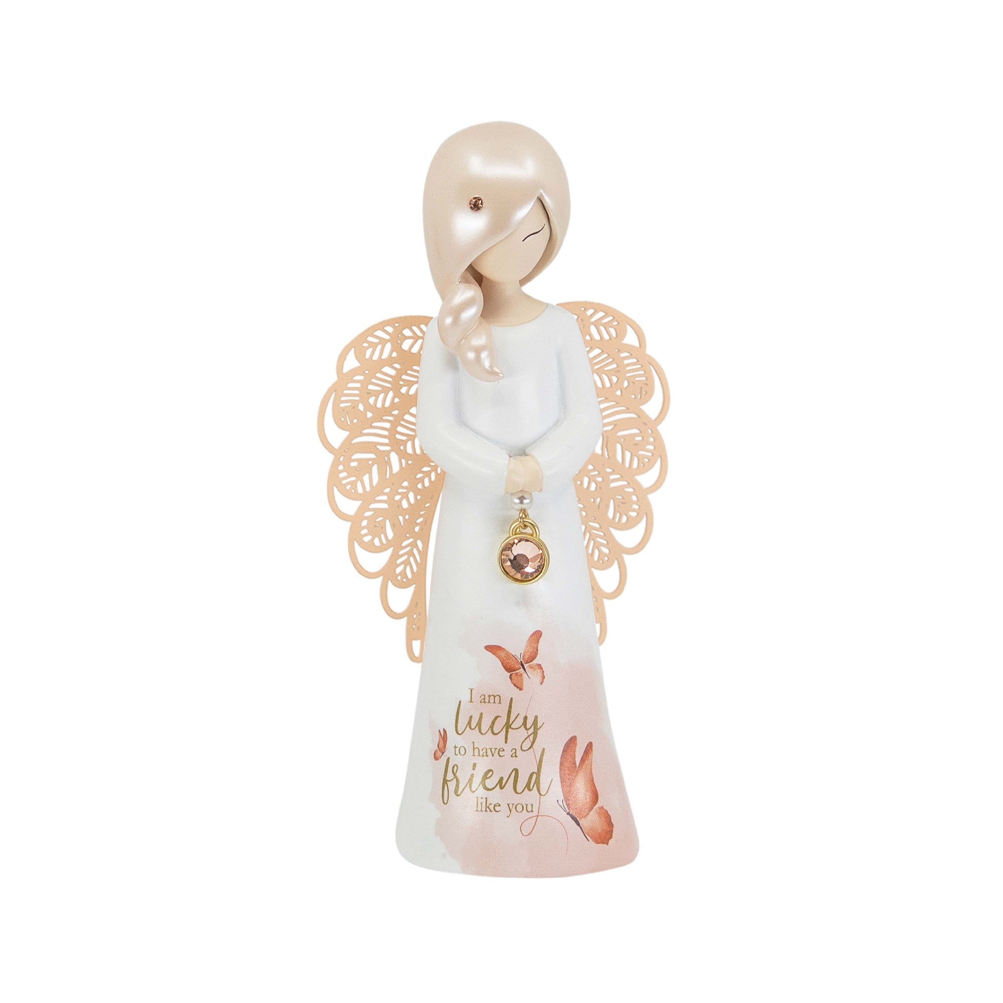 YOU ARE AN ANGEL FIGURINE 125MM I AM LUCKY ORANGE