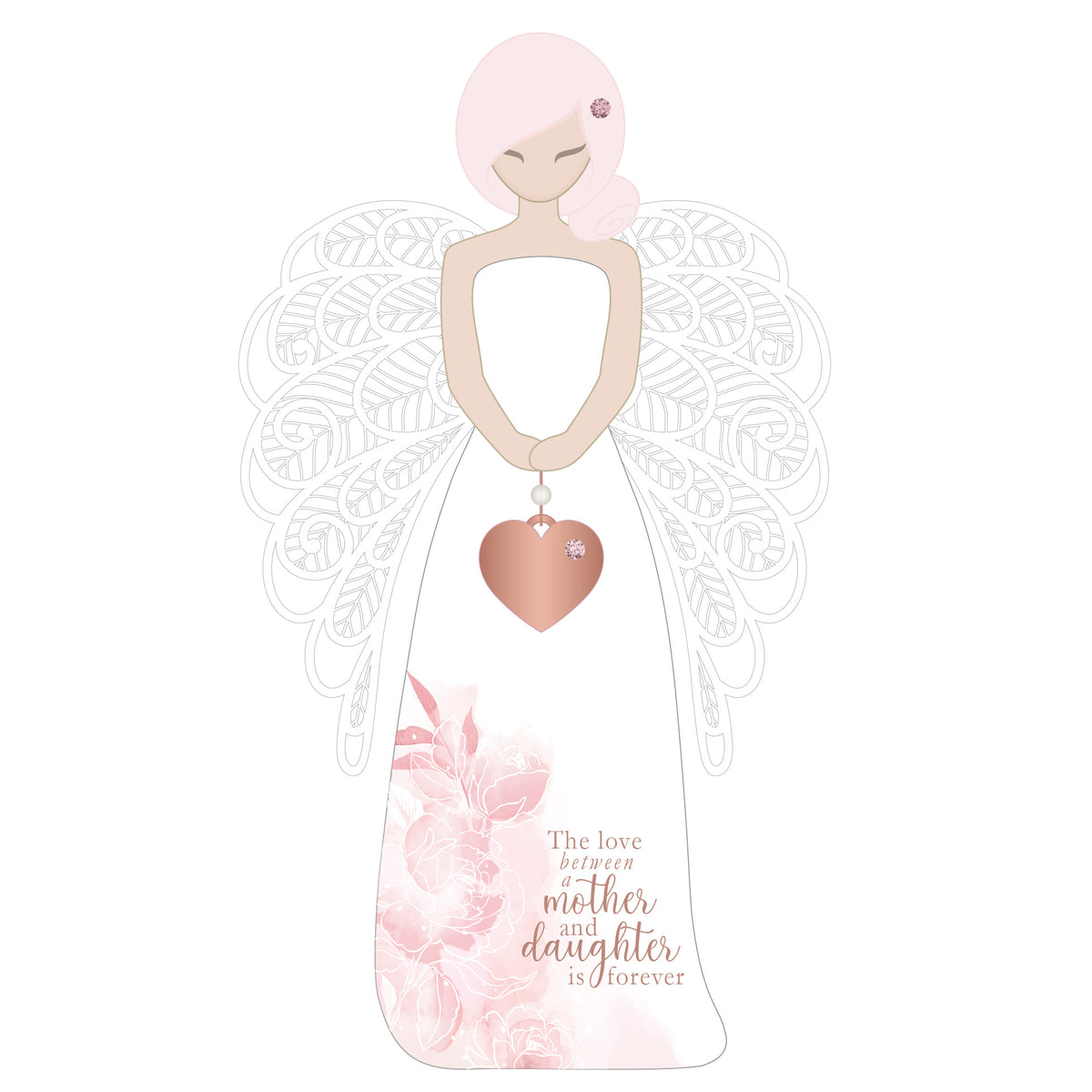 YOU ARE AN ANGEL FIGURINE 155MM MOTHER AND DAUGHTER.